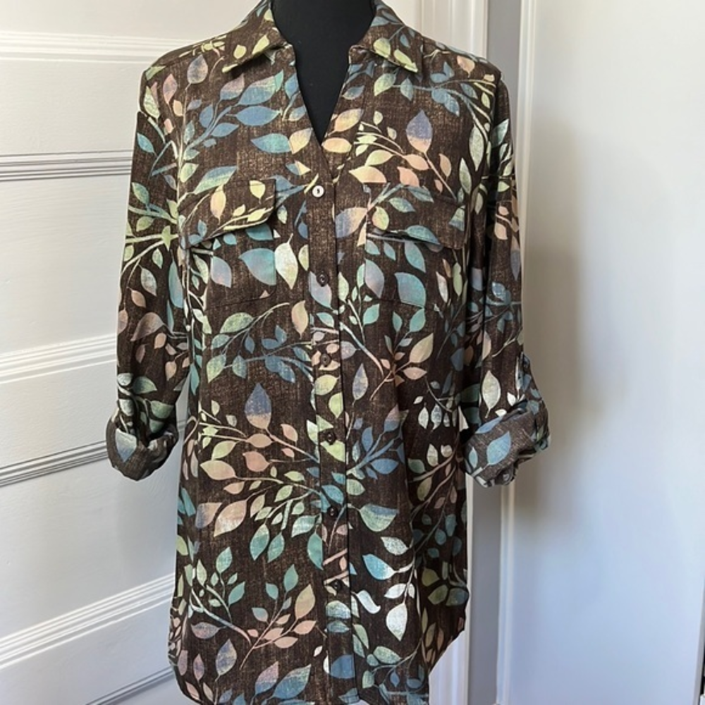 D & CO DENIM + COMPANY WOMENS BUTTON DOWN SHIRT SIZE S NEW WITHOUT TAGS
